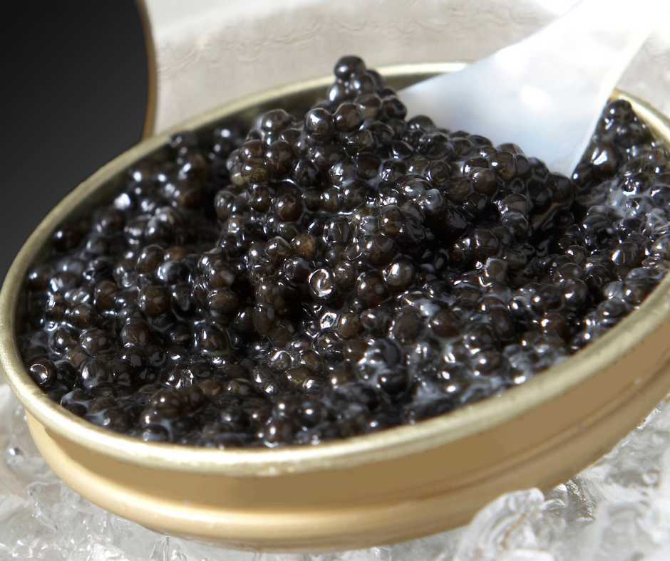 Caviar and mother pearl spoon