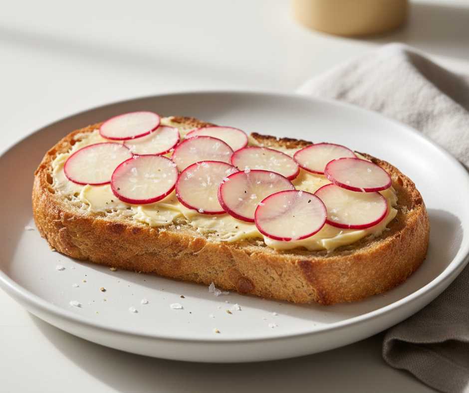 Bordier butter + radish + fleur de sel
