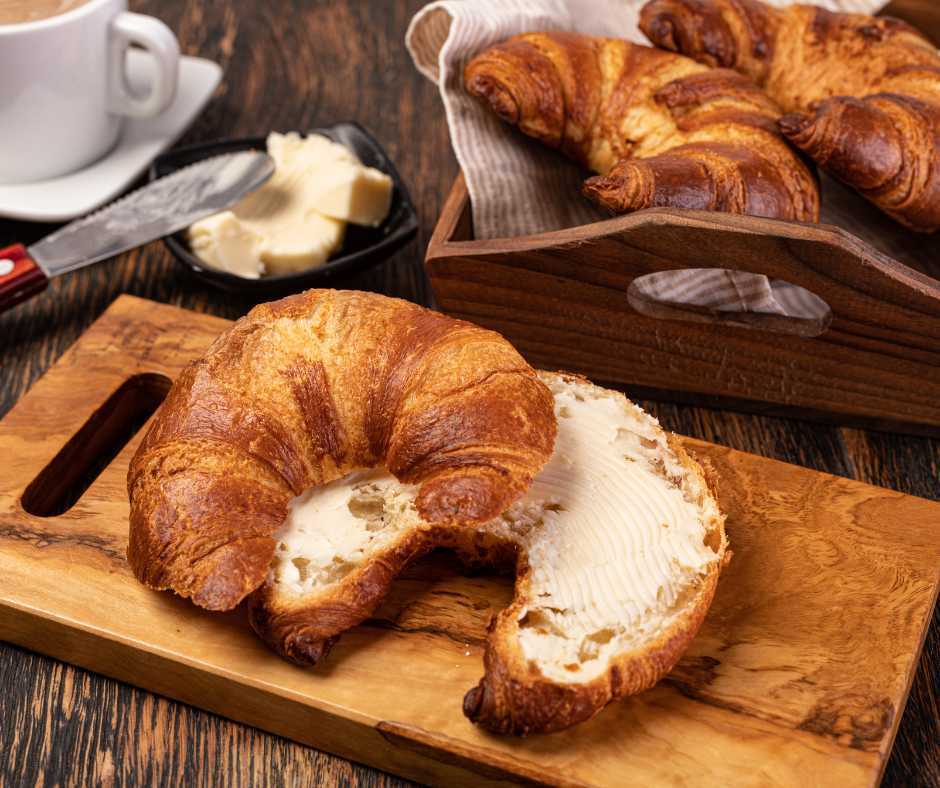 butter on a croissant