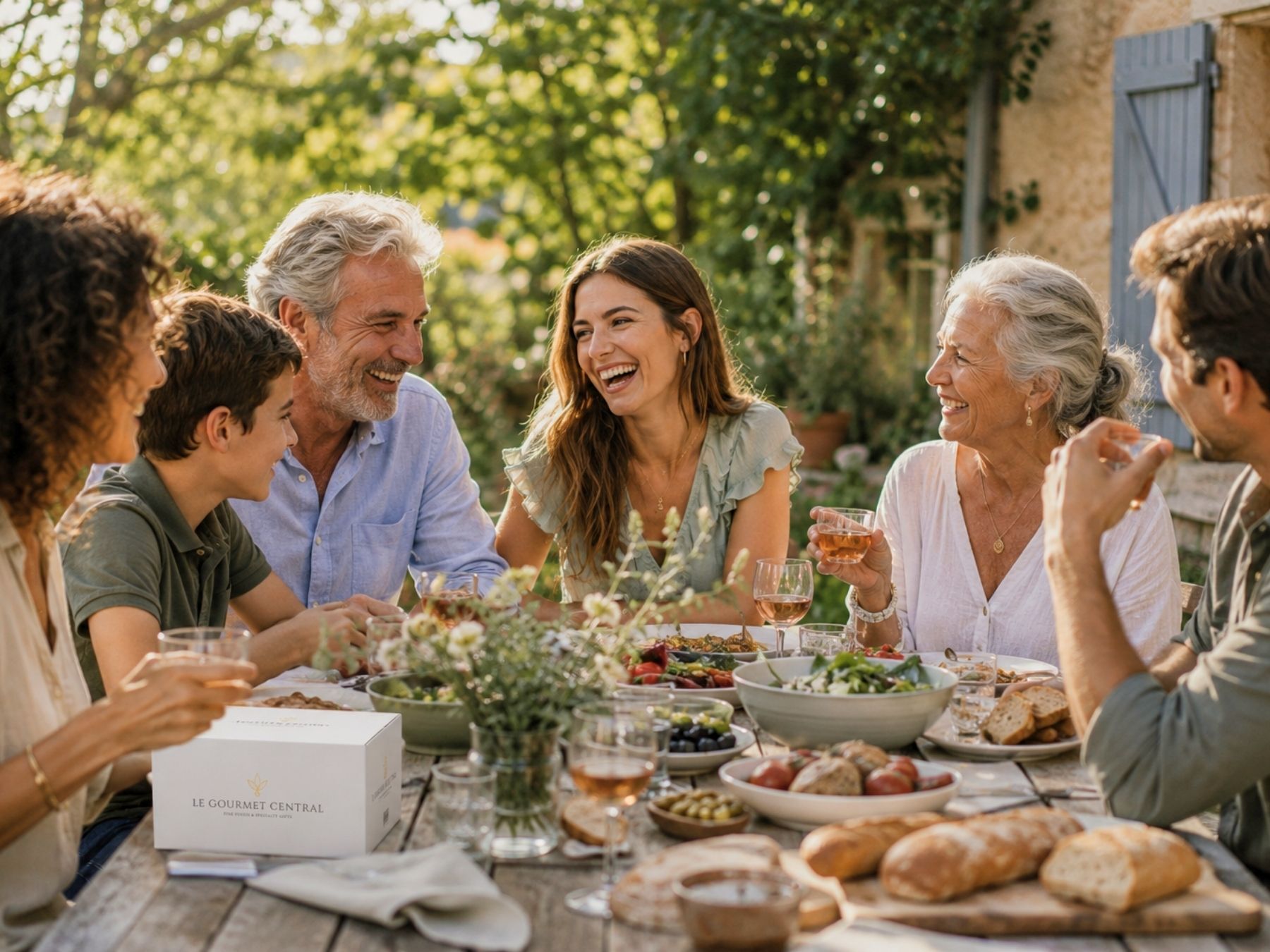 a family enjoying a picnic