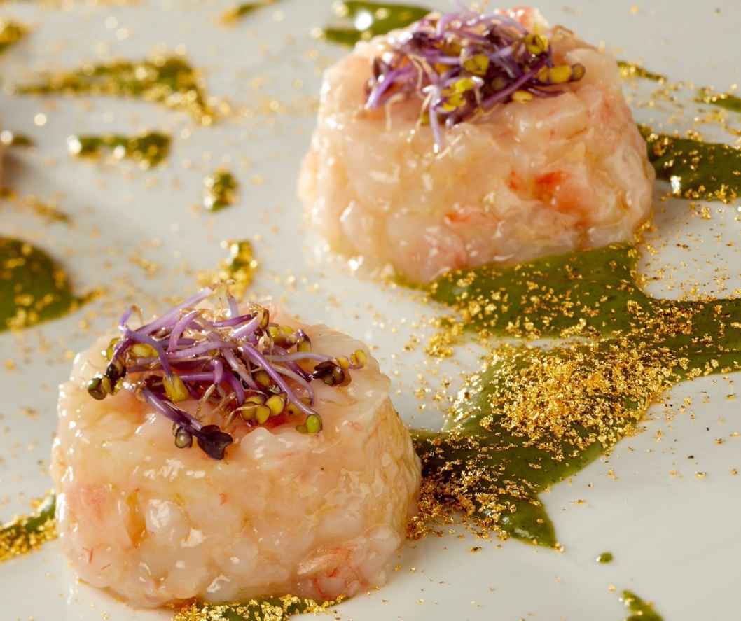 food decorated with gold