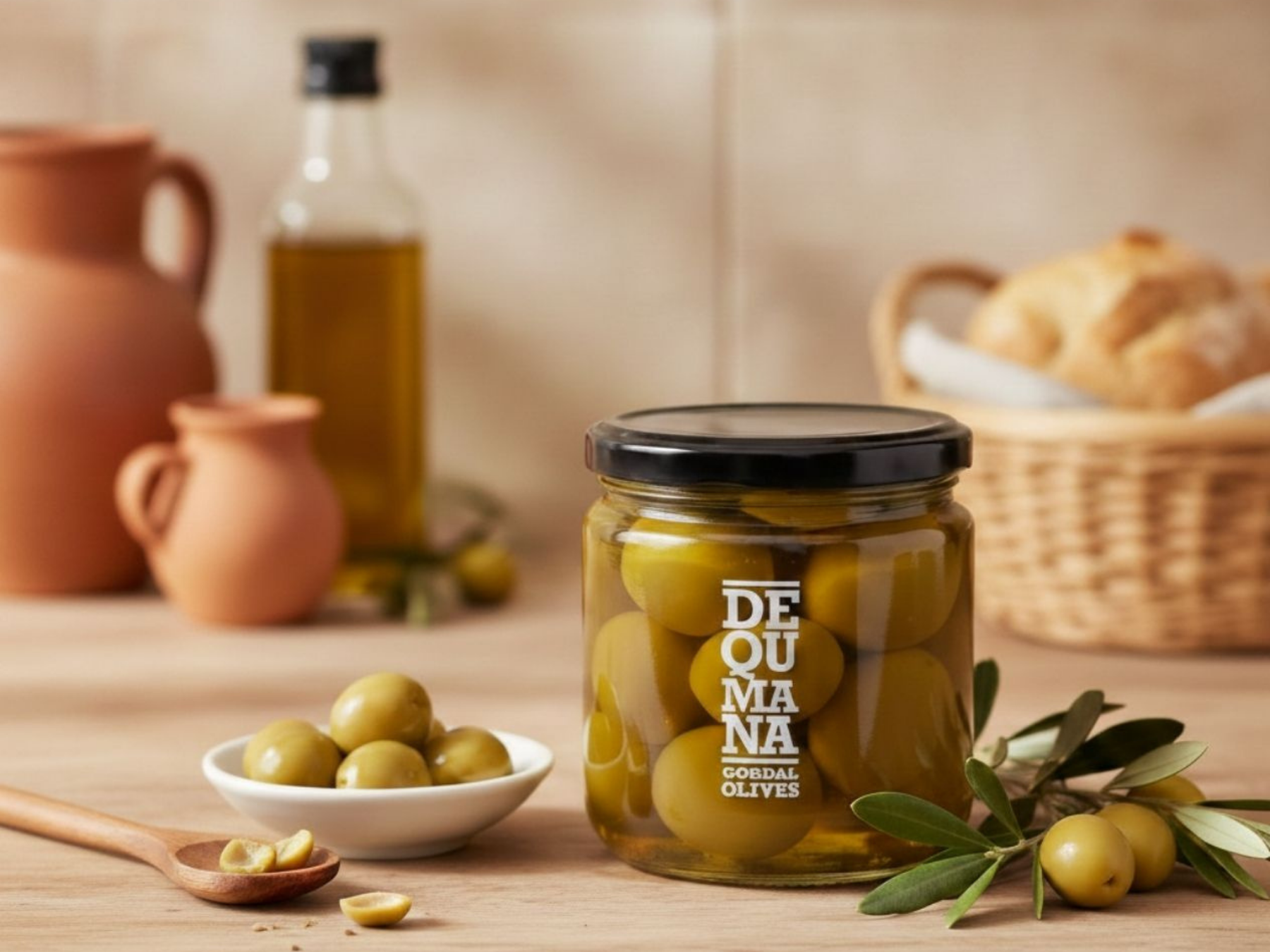 gordal olives on a plate
