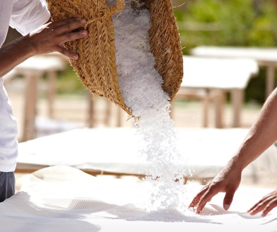 salt is been put on a plank