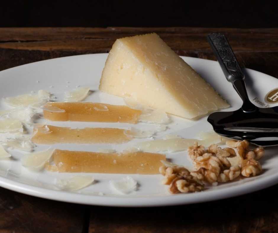 manchego cheese on plate.