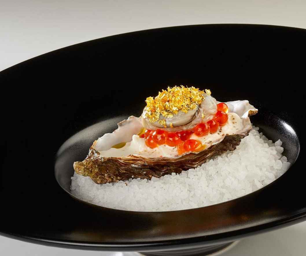 oyster with gold