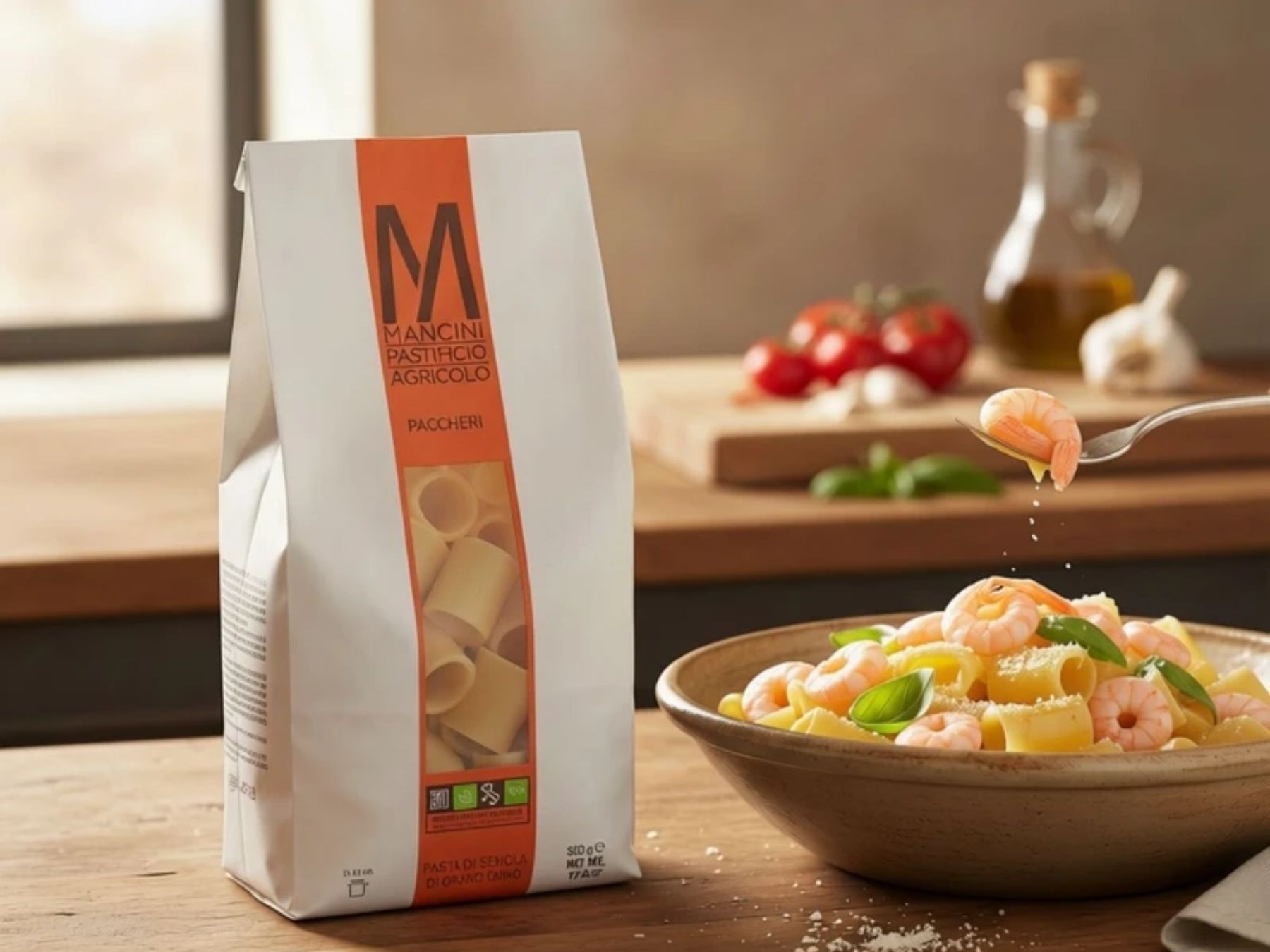 pacceri pasta with shrimp