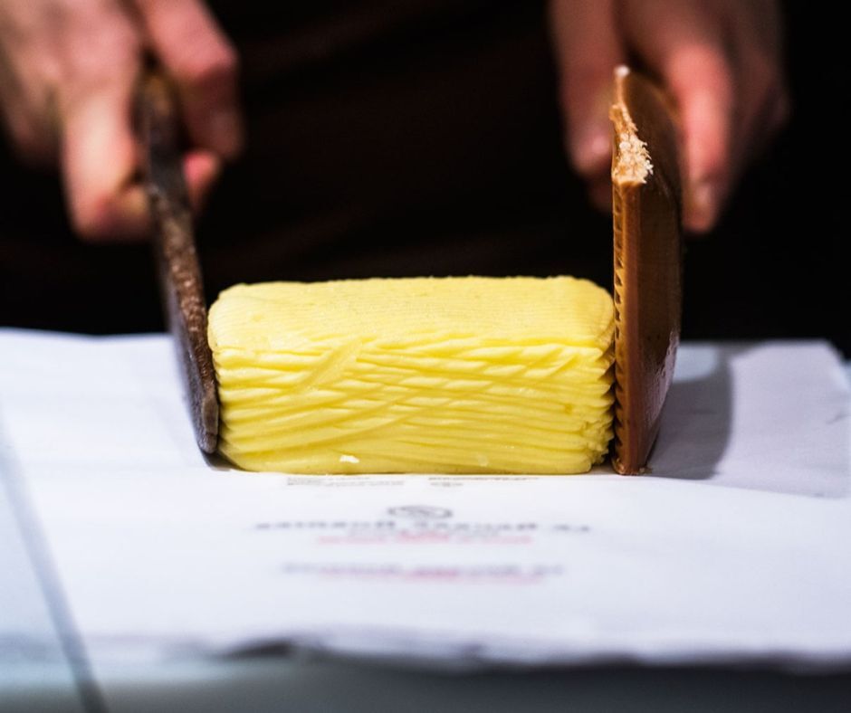 wooden paddles with butter